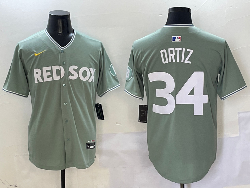 Men's Boston Red Sox David Ortiz #34 Gray 2025 City Connect Limited Retired Jersey